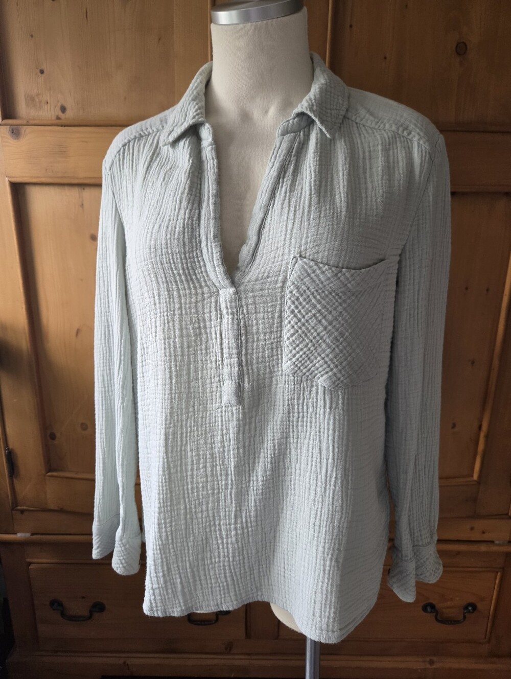 1. State Gauzy Blouse Mint Green Size Small